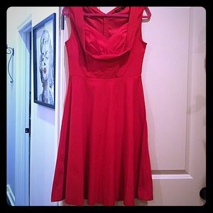 red late 50s early 60s party dress